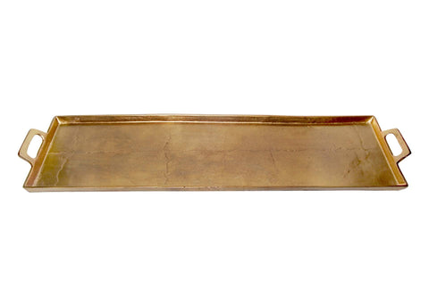 Alum. Tray w/Handles 10x34" - Ant. Brass - ANTIQUE BRASS