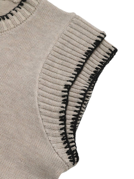 Contrasting Knit Vest