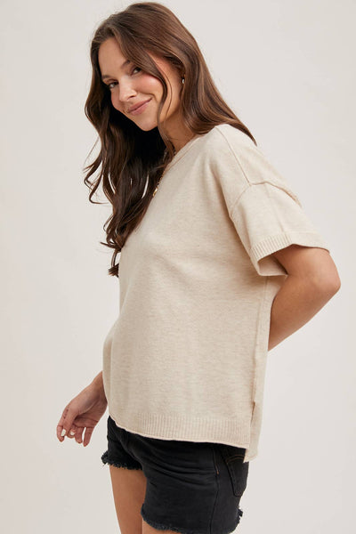 Crew Neck Short Sleeve Top