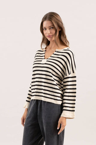 Split Neckline Sweater