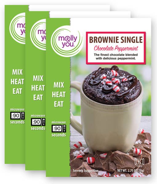 Chocolate Peppermint Brownie Microwave Single