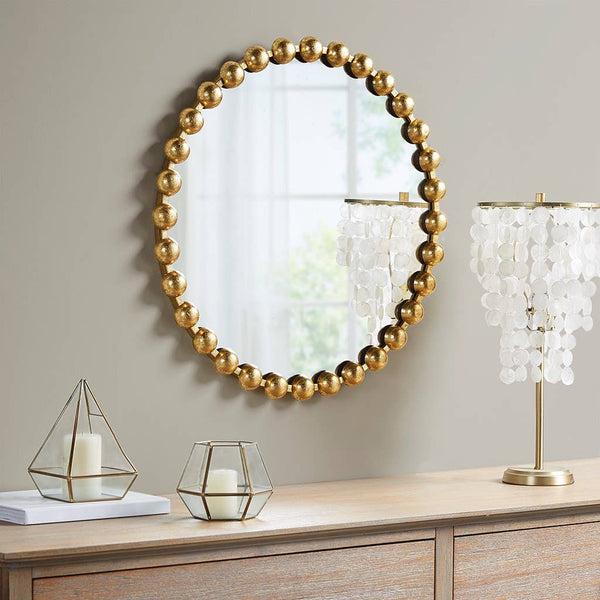 Round Iron Framed Wall Decor Mirror, Gold: Extra Large 36"
