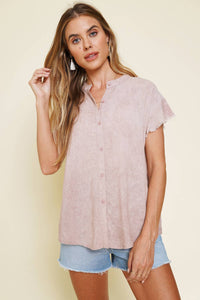 Blush Ruffle Sleeve Blouse