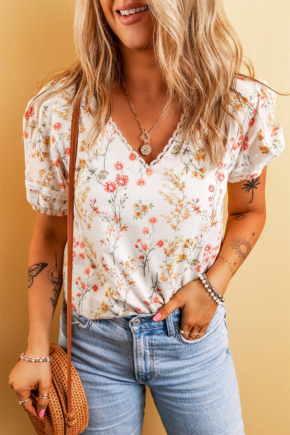 Boho Floral Blouse