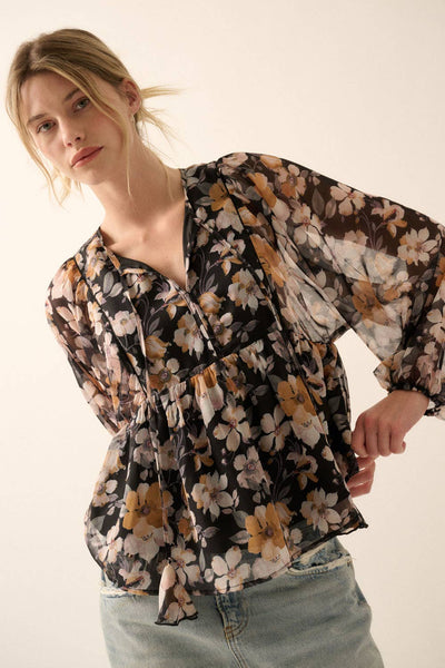 Floral Sheer Blouse