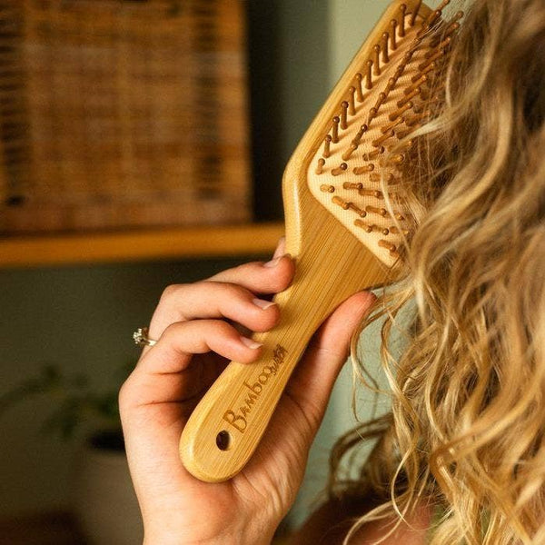 Bamboo Paddle Hairbrush - Square