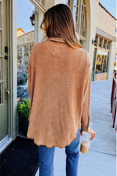 Rust Waffle Textured Shirt