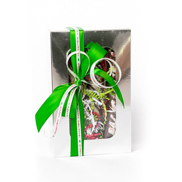 Festive Holiday Biscotti Box - hand tied ribbon