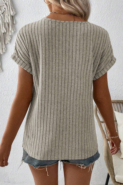 Khaki Ribbed Top