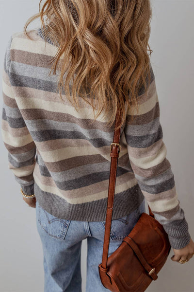 Striped Color Blocked Sweater