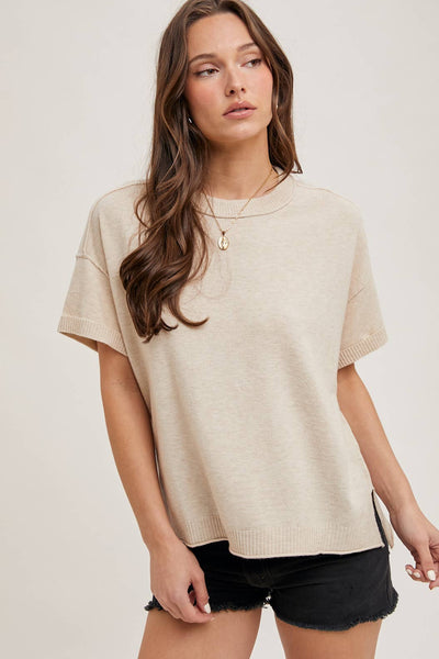 Crew Neck Short Sleeve Top