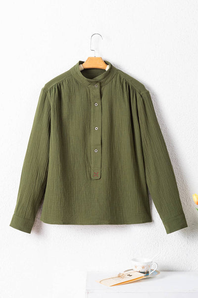 Textured Green Long Sleeve Shirt