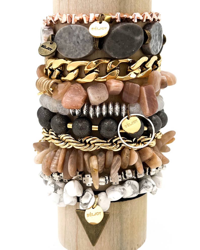 Blush Mix Bracelet Collection: NO BAR (8 STRETCH + 2 CHAIN)