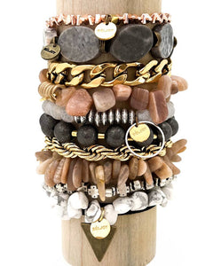 Blush Mix Bracelet Collection: NO BAR (8 STRETCH + 2 CHAIN)