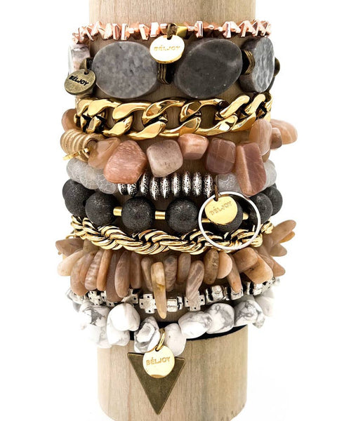 Blush Mix Bracelet Collection: NO BAR (8 STRETCH + 2 CHAIN)