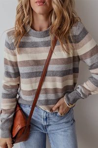 Striped Color Blocked Sweater