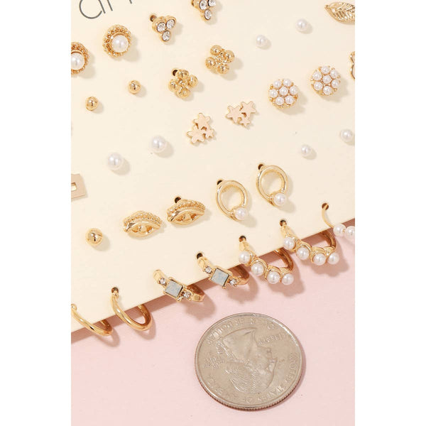 Assorted Pearly Stud Earrings Set