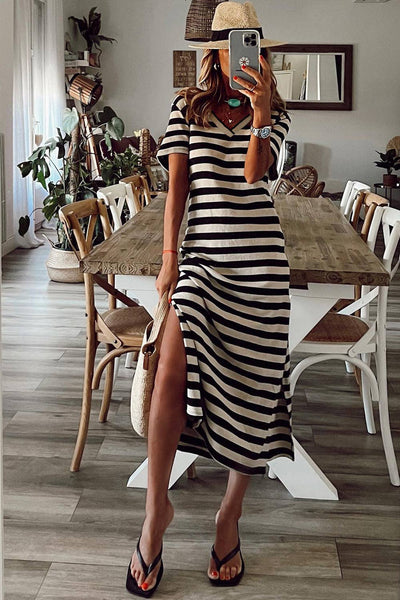 Black Stripe Maxi Dress