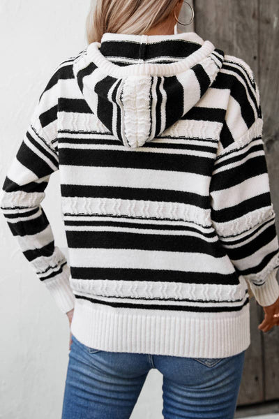 Black & White Knit Hoodie