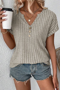 Khaki Ribbed Top