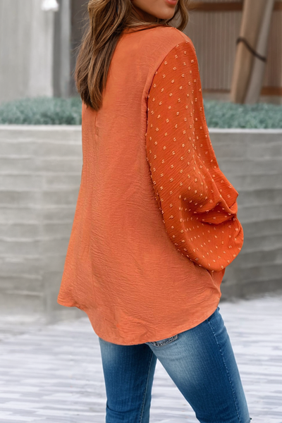 Balloon Sleeve Russet Orange Blouse