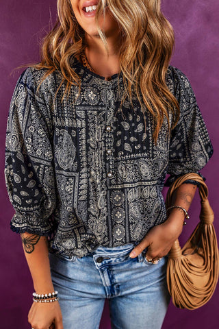 Vintage Boho Paisley Blouse