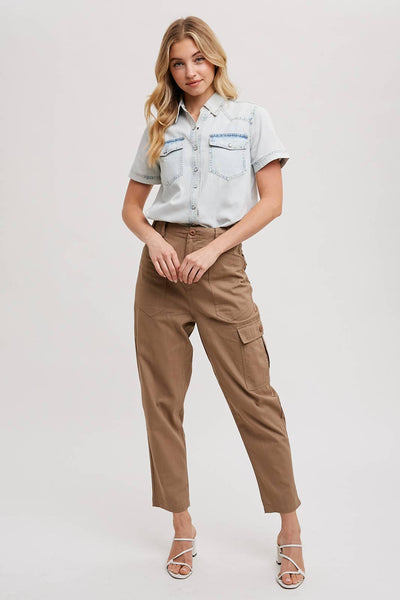 Denim Short Sleeve Top