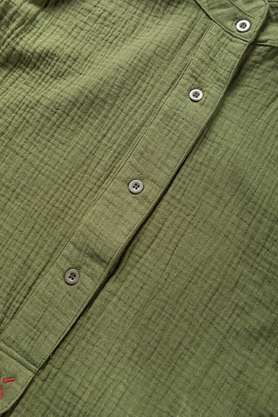 Textured Green Long Sleeve Shirt