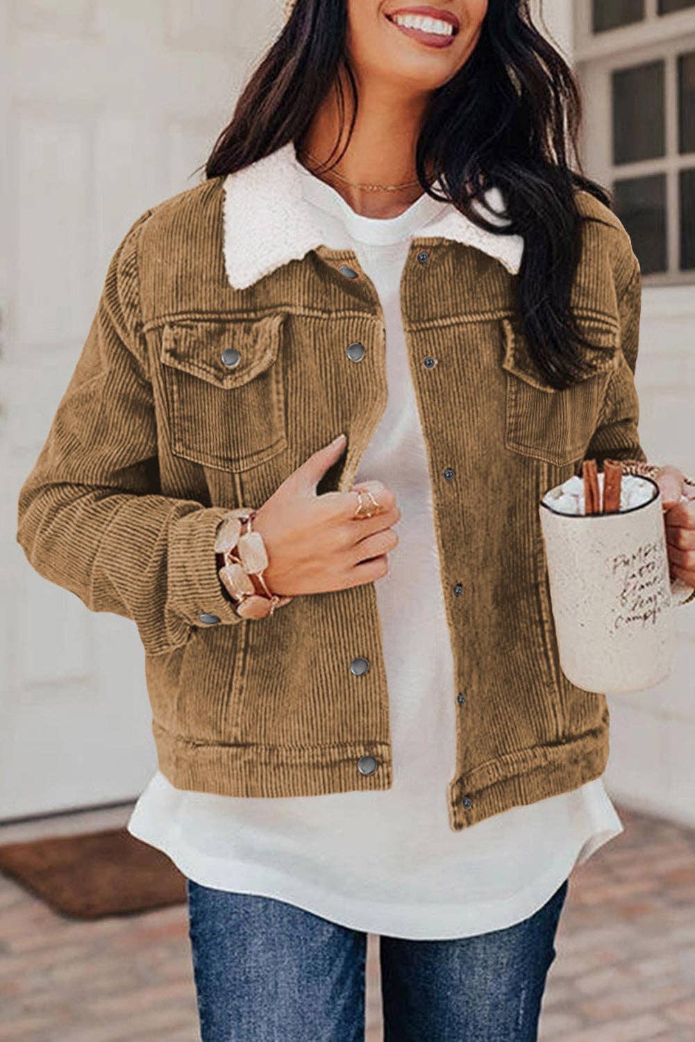 Corduroy Sherpa Jacket Lou Lou s Boutique