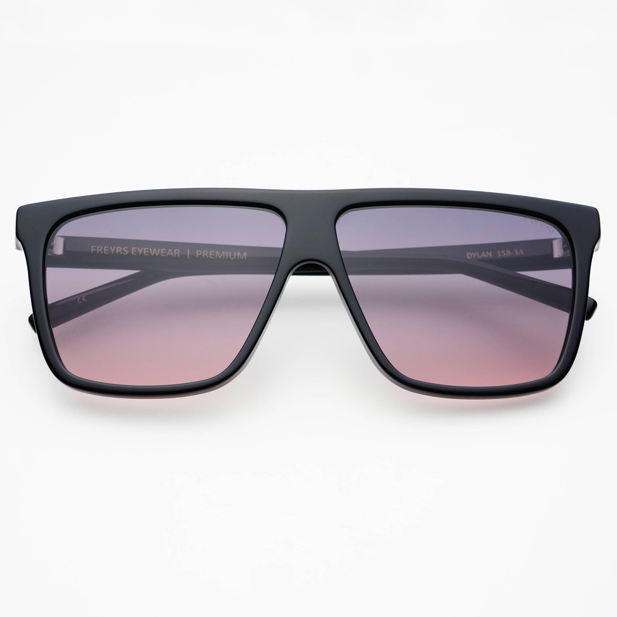 Dylan Acetate Unisex Flat Top Sunglasses  : Black / Violet