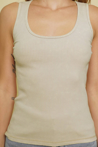 Almond Ribbed Tanktop