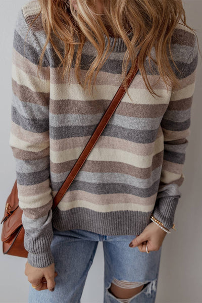 Striped Color Blocked Sweater