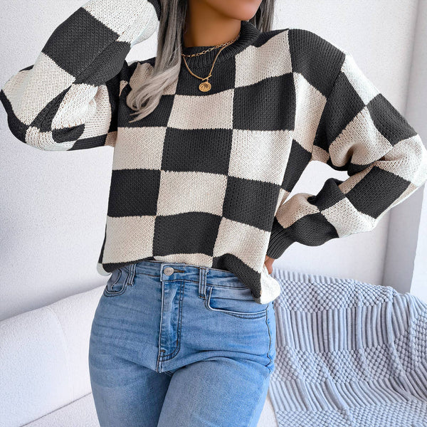 Black and White Check Sweater