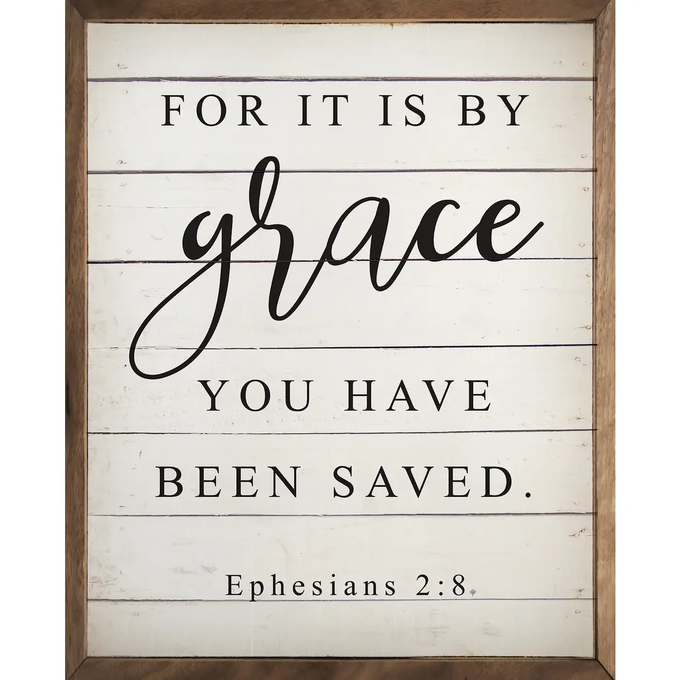 By Grace Ephesians 2 8 White: 16 x 20 x 1.5