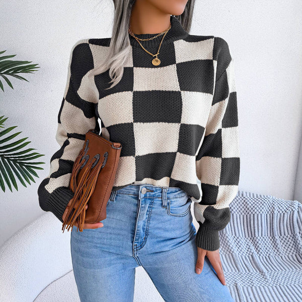 Black and White Check Sweater