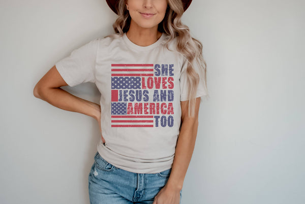 Retro She Loves Jesus Tee