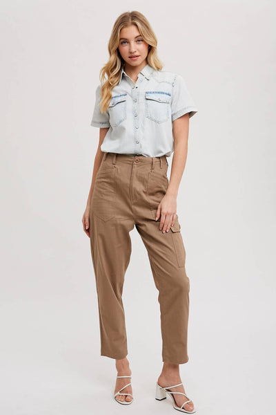 Denim Short Sleeve Top