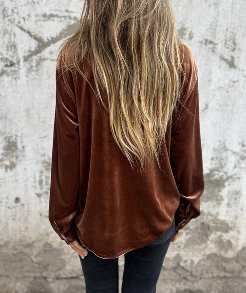 Copper Velvet Button Shirt