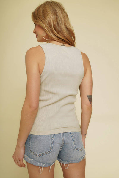 Almond Ribbed Tanktop