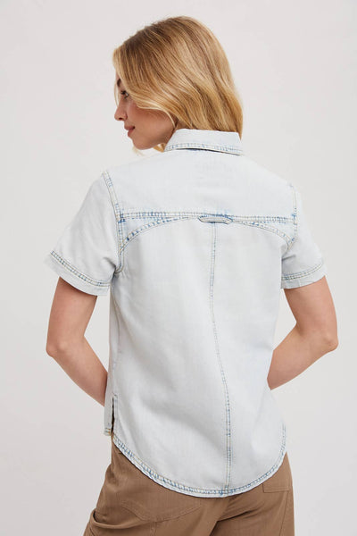 Denim Short Sleeve Top
