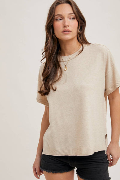 Crew Neck Short Sleeve Top