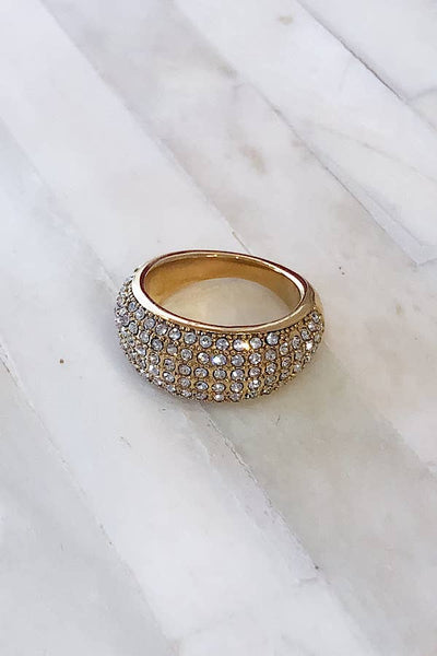 Natural Elements Gold Pave Ring: 8