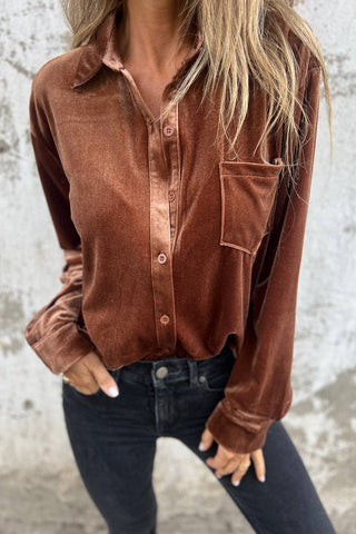 Copper Velvet Button Shirt