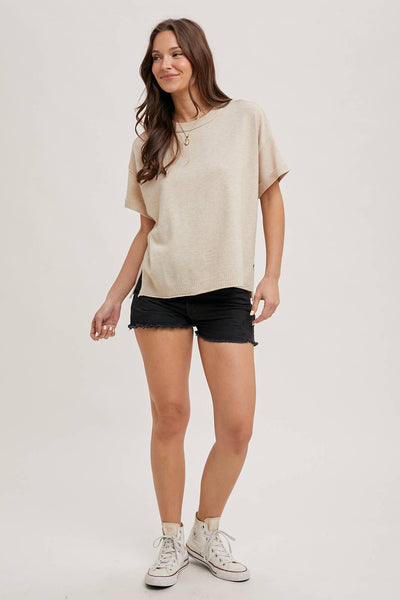 Crew Neck Short Sleeve Top