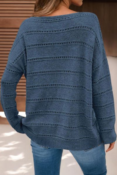 Boat Neck Knit Sweater