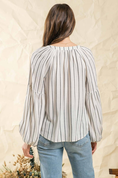 Tan Striped Blouse