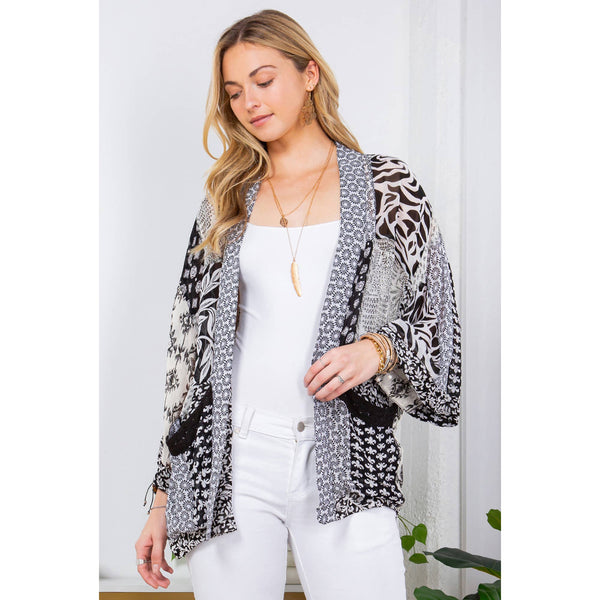 3/4 Sleeve Boho Kimono