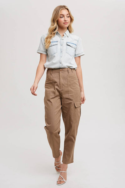 Denim Short Sleeve Top