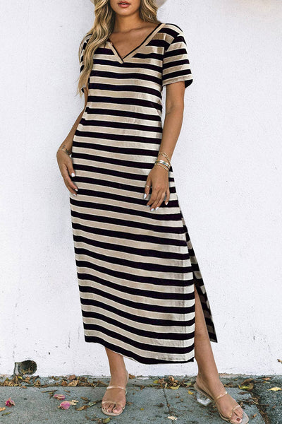 Black Stripe Maxi Dress