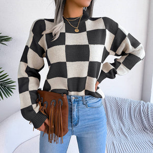 Black and White Check Sweater